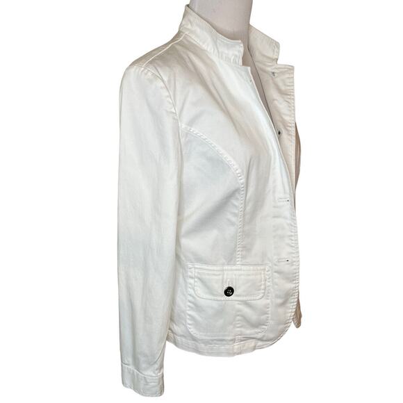 Additions‎ by Chicos Size 0 (Small Size 4) White Jacket Cotton Stretch - Picture 3 of 9